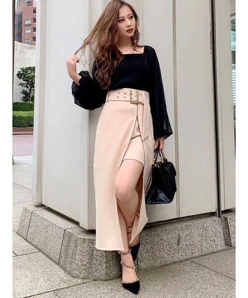 RESEXXY（リゼクシー）の「バックオープントップス（Tシャツ/カットソー・レディース・ブラック/ブラウン/ワイン・FREE）」の5枚目の写真