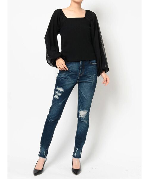 RESEXXY（リゼクシー）の「バックオープントップス（Tシャツ/カットソー・レディース・ブラック/ブラウン/ワイン・FREE）」の21枚目の写真