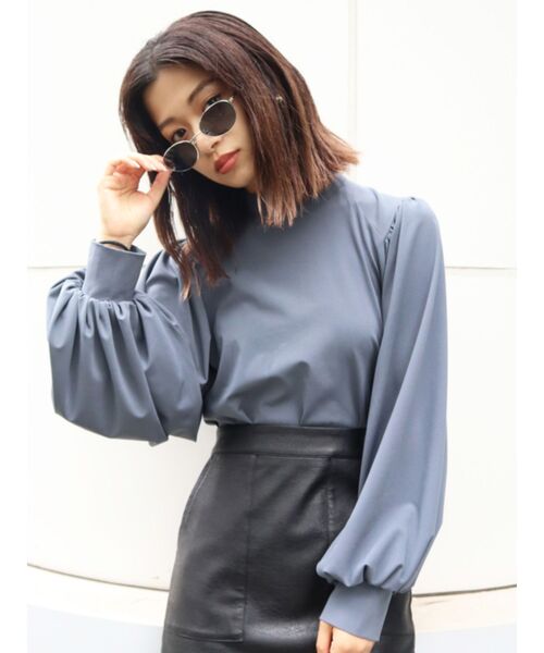 EMODA（エモダ）の「ハイネックロングトップ（Tシャツ/カットソー・レディース・ブラック/ブルー/その他・FREE）」の3枚目の写真