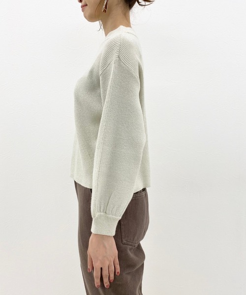 archives（アルシーヴ）の「袖ボリュームラメニットプルオーバー（ニット/セーター・レディース・シルバーグレー/ベージュ/グリーン/ブラウン/ブルー・MEDIUM）」の18枚目の写真