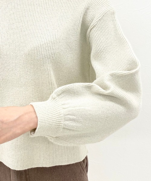 archives（アルシーヴ）の「袖ボリュームラメニットプルオーバー（ニット/セーター・レディース・シルバーグレー/ベージュ/グリーン/ブラウン/ブルー・MEDIUM）」の16枚目の写真