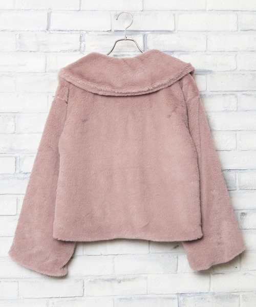 WEGO（ウィゴー）の「WEGO/ファーショールカラーコート（ダウンジャケット/コート・レディース・ブラック/ブラウン/ピンク・FREE）」の15枚目の写真