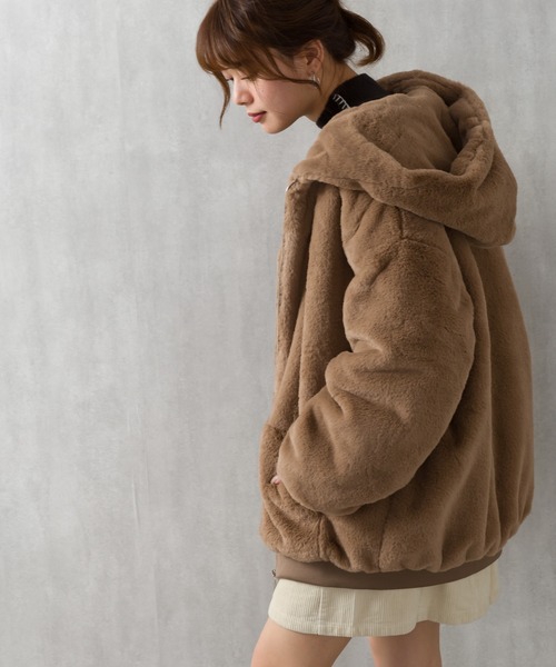 SpRay（スプレイ）の「エコファーフードジャケット（ブルゾン）」 - WEAR