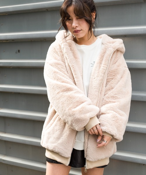 SpRay（スプレイ）の「エコファーフードジャケット（ブルゾン）」 - WEAR