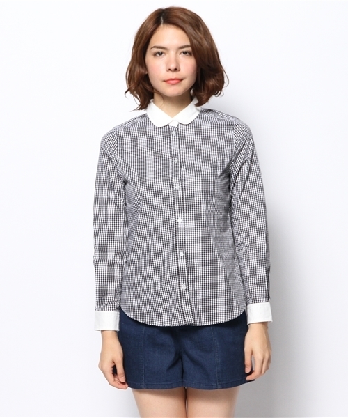 CIAOPANIC（チャオパニック）の「【Ciaopanic】丸衿シャツ（シャツ/ブラウス・レディース・その他20/その他18/ネイビー/ブラック・FREE）」の5枚目の写真