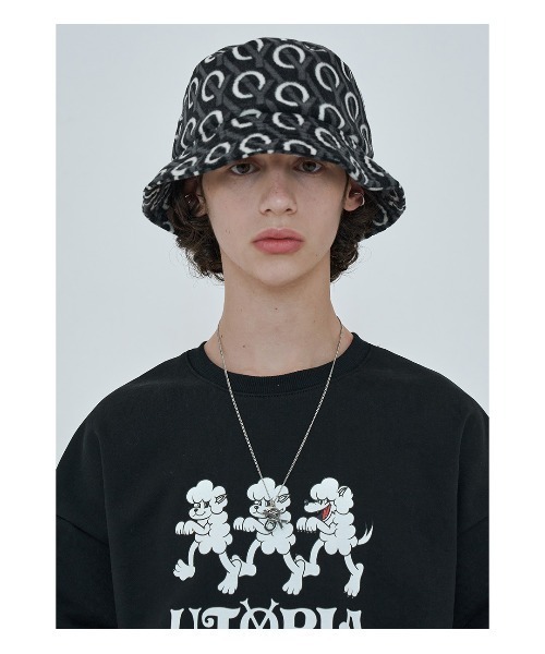 OY（オーワイ）の「『OY/オーワイ』MONOGRAM BUCKET HAT/モノグラムバケットハット（ハット・メンズ・ブラック/グリーン・FREE）」の5枚目の写真