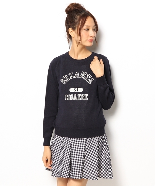 CIAOPANIC（チャオパニック）の「【Ciaopanic】COLLEGEJQPO（ニット/セーター・レディース・グレー/ネイビー/グリーン・FREE）」の3枚目の写真