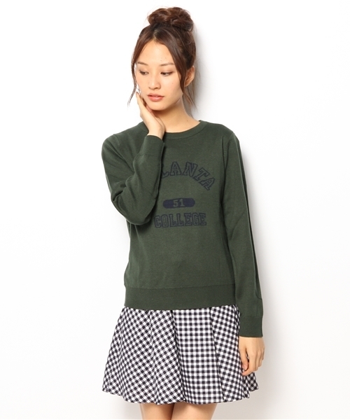 CIAOPANIC（チャオパニック）の「【Ciaopanic】COLLEGEJQPO（ニット/セーター・レディース・グレー/ネイビー/グリーン・FREE）」の2枚目の写真