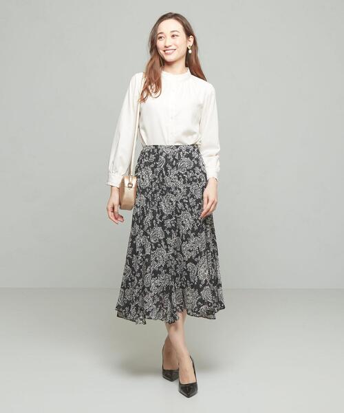 closet story（クローゼットストーリー）の「＜closet story＞□ジャガード ロングスカート -手洗い可能-（スカート・レディース・ブラック/ネイビー・FREE）」の6枚目の写真