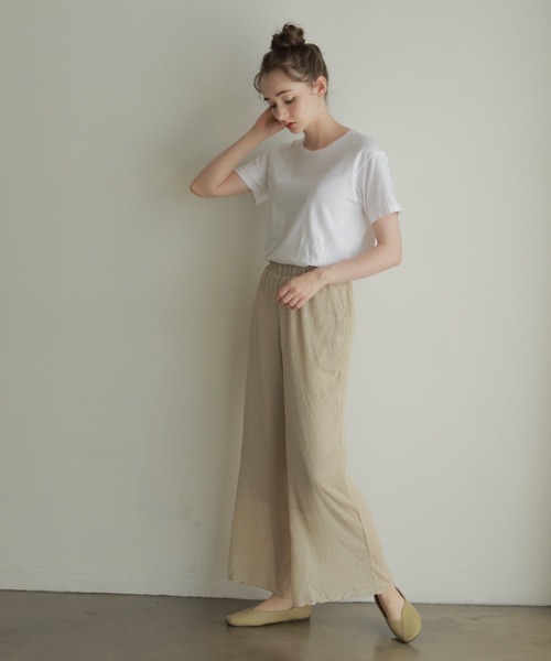 onetome（ワントゥーミー）の「シャーリングワイドパンツ（その他パンツ・レディース・ブラウン/ミント/ベージュ・S/M）」の3枚目の写真