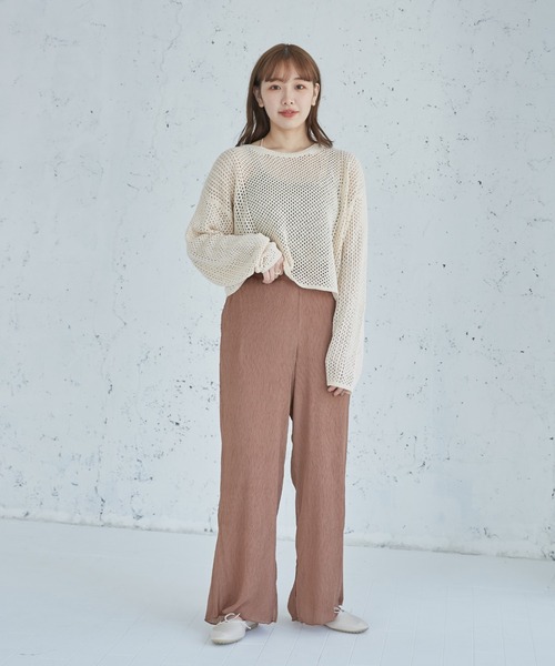 onetome（ワントゥーミー）の「シャーリングワイドパンツ（その他パンツ・レディース・ブラウン/ミント/ベージュ・S/M）」の22枚目の写真