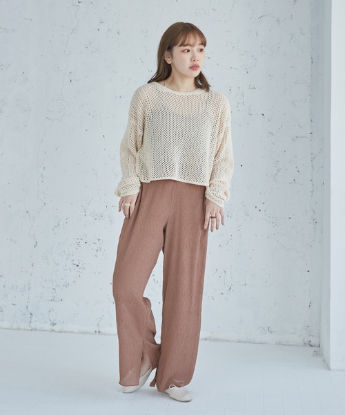 onetome（ワントゥーミー）の「シャーリングワイドパンツ（その他パンツ・レディース・ブラウン/ミント/ベージュ・S/M）」の21枚目の写真