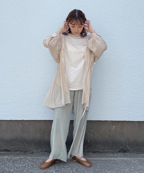 onetome（ワントゥーミー）の「シャーリングワイドパンツ（その他パンツ・レディース・ブラウン/ミント/ベージュ・S/M）」の9枚目の写真