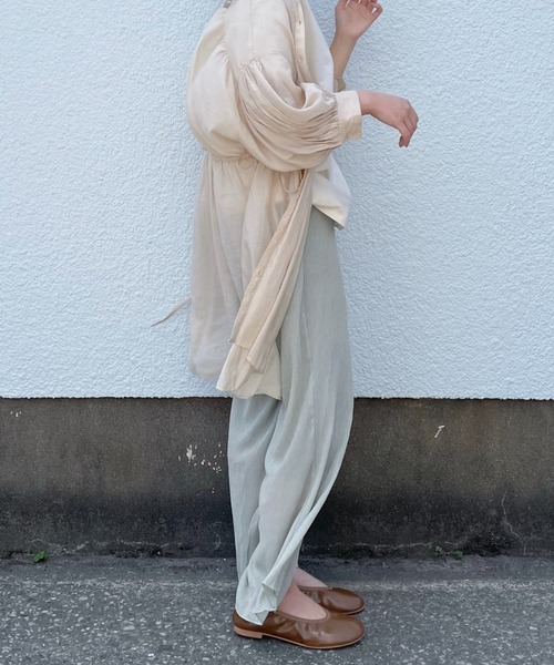 onetome（ワントゥーミー）の「シャーリングワイドパンツ（その他パンツ・レディース・ブラウン/ミント/ベージュ・S/M）」の15枚目の写真