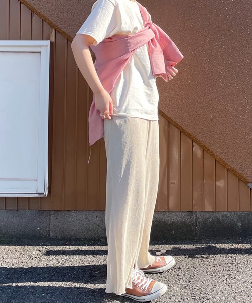 onetome（ワントゥーミー）の「シャーリングワイドパンツ（その他パンツ・レディース・ブラウン/ミント/ベージュ・S/M）」の6枚目の写真