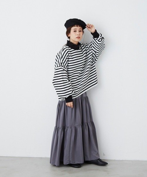 Libra Cue（リブラ キュー）の「エアリーティアードスカート（スカート・レディース・ブラック/ベージュ/グレー・FREE）」の15枚目の写真