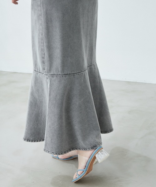 flowriri（フロウリリ）の「flowriri デニムフレアスカート（スカート・レディース・ネイビー/グレー・FREE）」の17枚目の写真