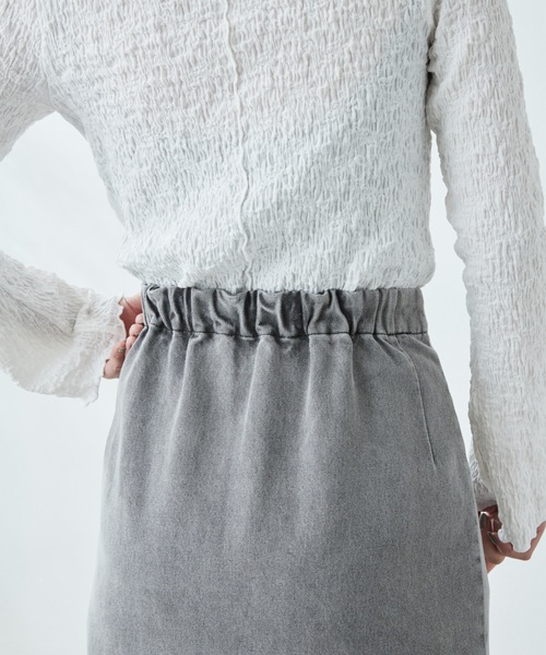 flowriri（フロウリリ）の「flowriri デニムフレアスカート（スカート・レディース・ネイビー/グレー・FREE）」の18枚目の写真