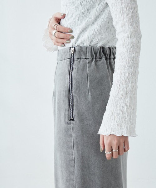 flowriri（フロウリリ）の「flowriri デニムフレアスカート（スカート・レディース・ネイビー/グレー・FREE）」の19枚目の写真