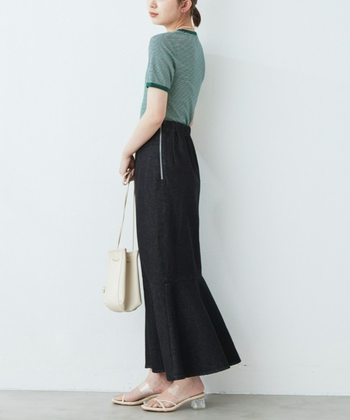 flowriri（フロウリリ）の「flowriri デニムフレアスカート（スカート・レディース・ネイビー/グレー・FREE）」の8枚目の写真