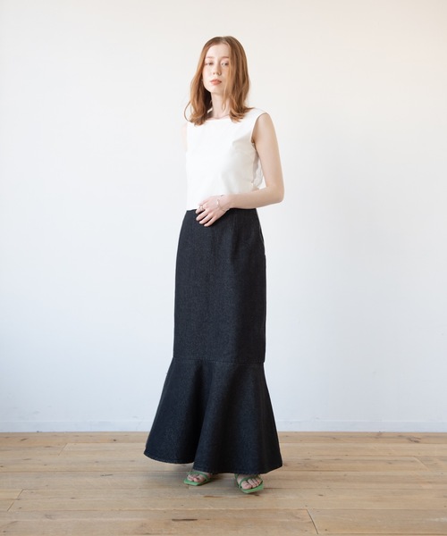 flowriri（フロウリリ）の「flowriri デニムフレアスカート（スカート・レディース・ネイビー/グレー・FREE）」の21枚目の写真