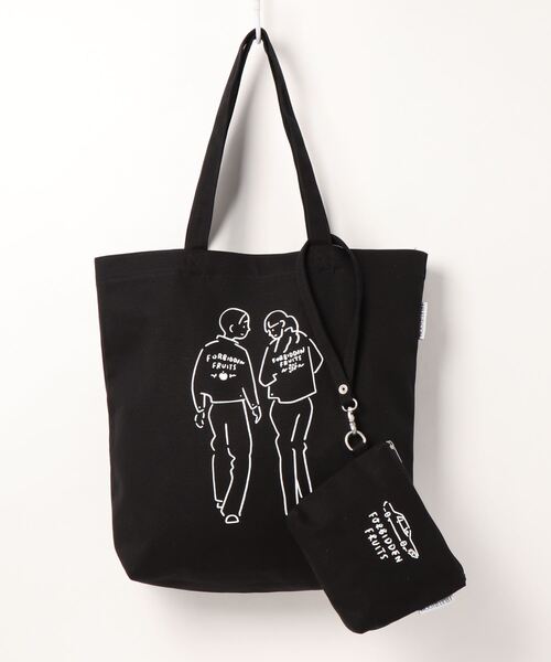 FRUIT OF THE LOOM（フルーツオブザルーム）の「FTL YU NAGABA  POUCH &  TOTE（トートバッグ・レディース・ブラック/オフホワイト・FREE）」の8枚目の写真