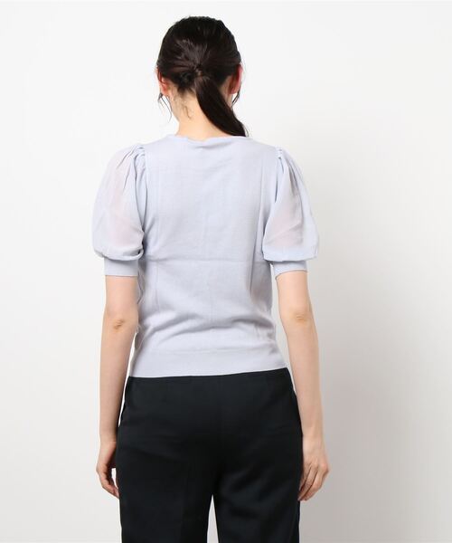 Honeys（ハニーズ）の「袖異素材ニットトップス（ニット/セーター・レディース・ブラック/クリーム/サックスブルー/オフホワイト・L/M/S）」の18枚目の写真