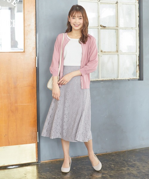 Honeys（ハニーズ）の「袖異素材ニットトップス（ニット/セーター・レディース・ブラック/クリーム/サックスブルー/オフホワイト・L/M/S）」の5枚目の写真