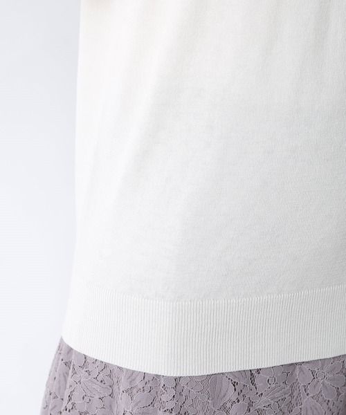 Honeys（ハニーズ）の「袖異素材ニットトップス（ニット/セーター・レディース・ブラック/クリーム/サックスブルー/オフホワイト・L/M/S）」の16枚目の写真