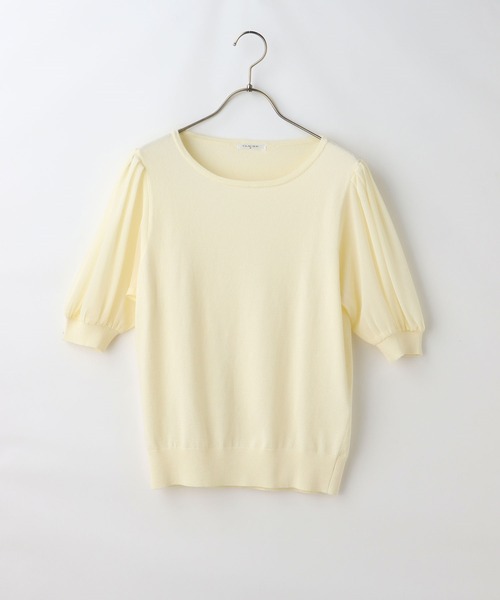 Honeys（ハニーズ）の「袖異素材ニットトップス（ニット/セーター・レディース・ブラック/クリーム/サックスブルー/オフホワイト・L/M/S）」の20枚目の写真