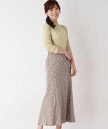 ◆【M-L】ドット柄サスペンダー付きロングスカート