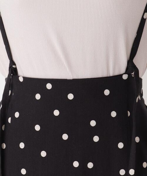 pink adobe(ピンクアドベ)の「◆【M-L】ドット柄サスペンダー付きロングスカート(スカート・レディース・ブラック系5/ベージュ系9/アイボリー系5・40/38)」の7枚目の写真