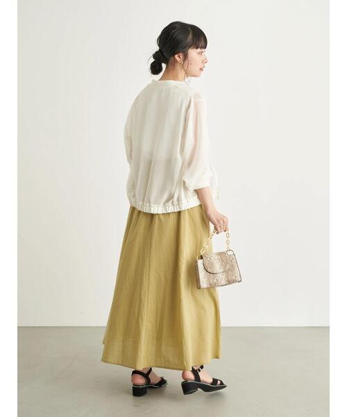 earth music&ecology（アースミュージックアンドエコロジー）の「シアーブルゾン ＊（ブルゾン・レディース・ブラック/オフホワイト/ピンクベージュ・FREE）」の11枚目の写真