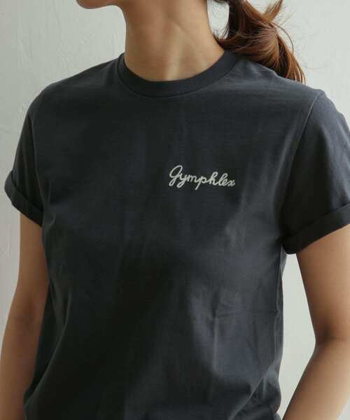 GYMPHLEX（ジムフレックス）の「GYMPHLEX　COMBED COTTON JERSEY T-SHIRTS（Tシャツ/カットソー・レディース・チャコールグレー/ベージュ系その他/ホワイト/ブルー系その他/ベージュ・12）」の3枚目の写真