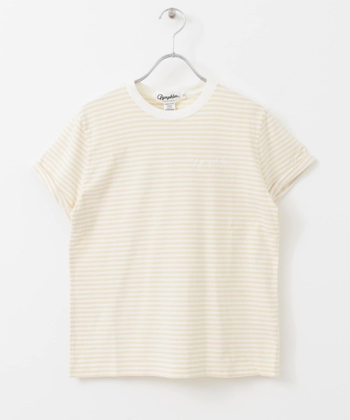 GYMPHLEX（ジムフレックス）の「GYMPHLEX　COMBED COTTON JERSEY T-SHIRTS（Tシャツ/カットソー・レディース・チャコールグレー/ベージュ系その他/ホワイト/ブルー系その他/ベージュ・12）」の14枚目の写真