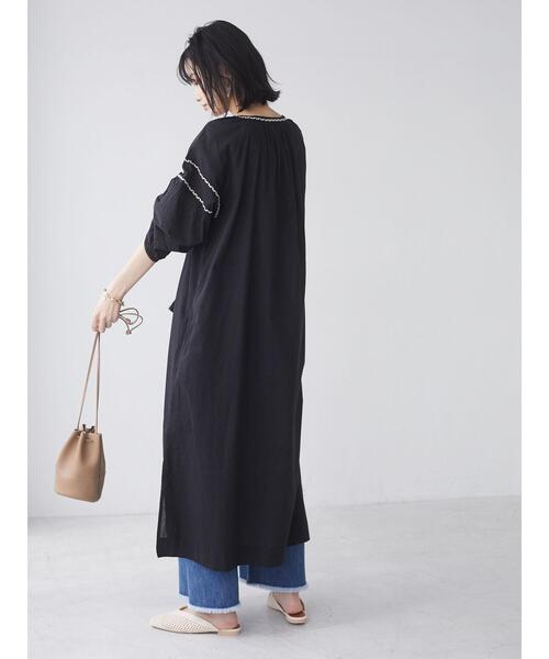 CRAFT STANDARD BOUTIQUE（クラフトスタンダードブティック）の「ボタニカル刺繍ワンピース　＊◇（ワンピース・レディース・ホワイト/ブラック・FREE）」の13枚目の写真