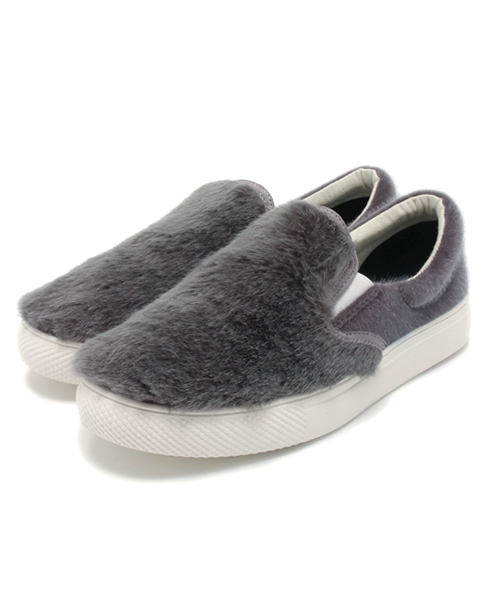 CIAOPANIC（チャオパニック）の「【Ciaopanic】ファースリッポン（スニーカー・レディース・ブラック/グレー・24/23/25）」の2枚目の写真