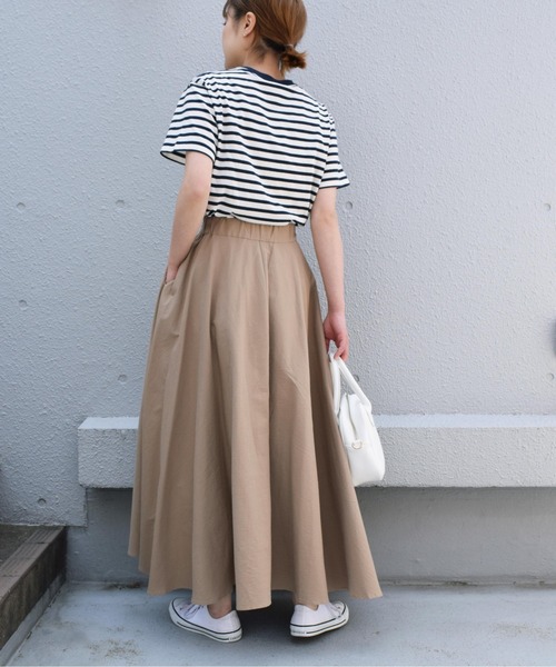 PICCIN（ピッチン）の「ウォッシャブルエアリーフレアスカート（スカート・レディース・オフホワイト/ベージュ/ネイビー・M）」の8枚目の写真