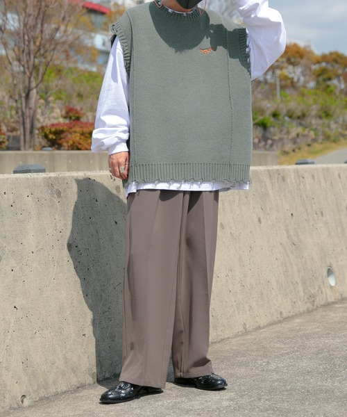 Perushu(ペルーシュ)の「センタープレスストレートスラックス(スラックス・メンズ・ダークブルー/ダークブラウン/ブラック・LARGE/SMALL/MEDIUM)」の14枚目の写真