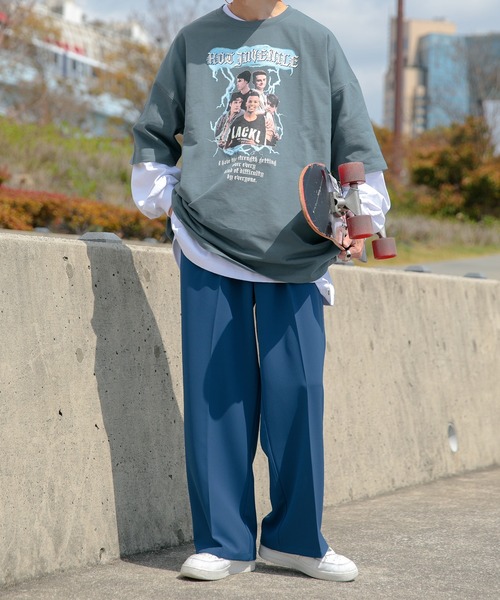 Perushu(ペルーシュ)の「センタープレスストレートスラックス(スラックス・メンズ・ダークブルー/ダークブラウン/ブラック・LARGE/SMALL/MEDIUM)」の10枚目の写真