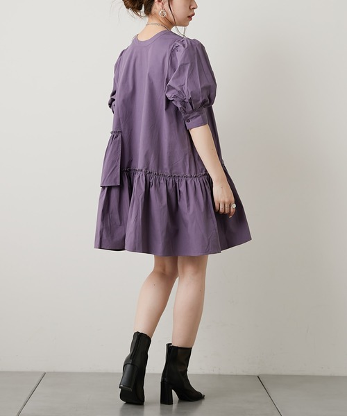 Chico(チコ)の「5分袖ランダムティアードチュニック(チュニック・レディース・ホワイト/ブラック/パープル/パープル系その他・FREE)」の18枚目の写真