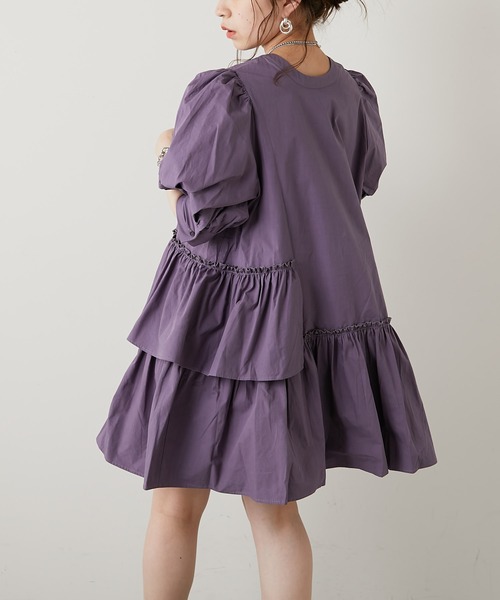 Chico(チコ)の「5分袖ランダムティアードチュニック(チュニック・レディース・ホワイト/ブラック/パープル/パープル系その他・FREE)」の20枚目の写真