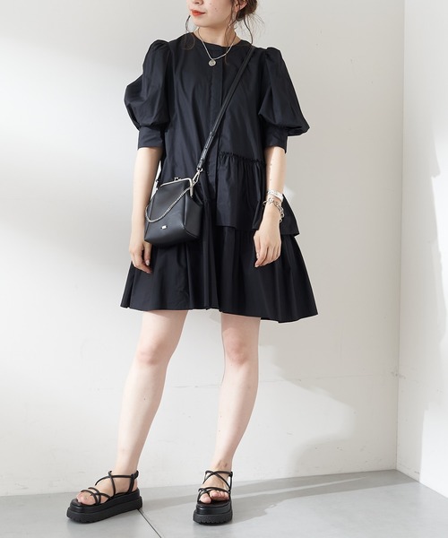 【EIKO KONDO 】✨新品✨五分袖チュニック サイズ42 5分袖ランダムティアードチュニック（チュニック）｜Chico（チコ