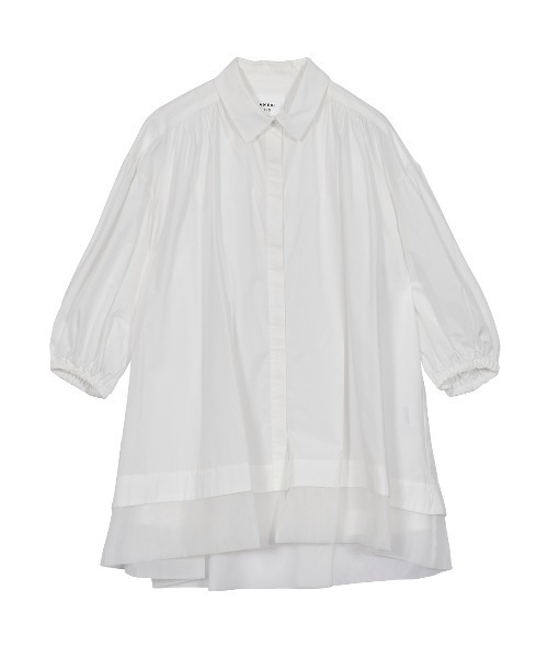 Ameri(アメリ)の「GENTLE TUNIC SHIRT(シャツ/ブラウス・レディース・ホワイト/ラベンダー/ブラック・FREE)」の7枚目の写真