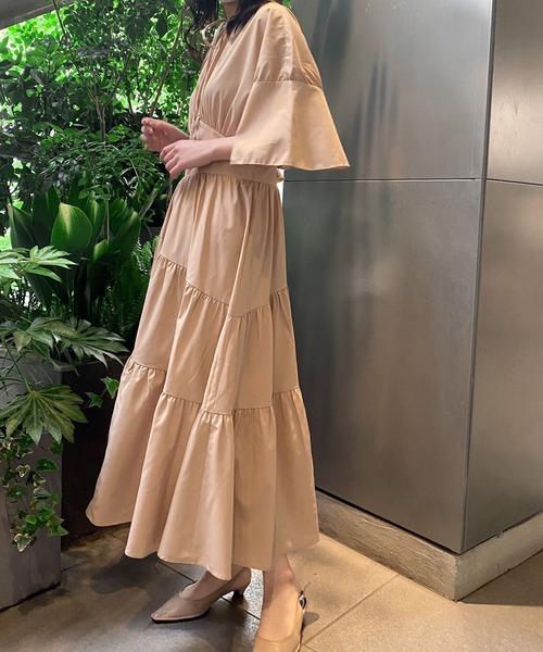 ウエストマークマキシ丈ティアードロングワンピース ワンピース Abitokyo アビトーキョー のファッション 東京モード