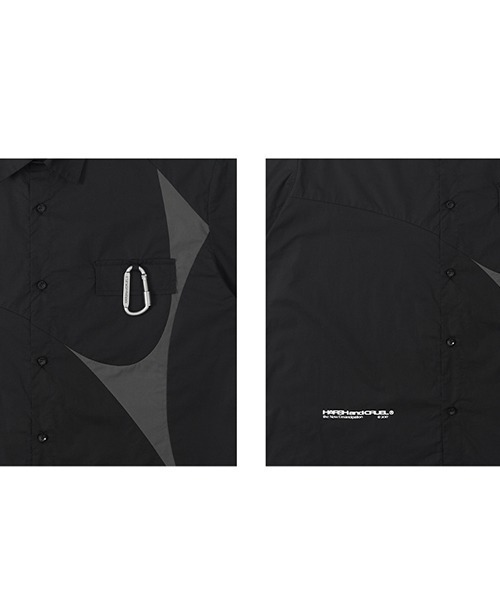HARSH AND CRUEL（ハーシュアンドクルーエル）の「【Harsh and Cruel】Carabiner Design Patch Work Shirts HX212030110（シャツ/ブラウス・メンズ・ブラック・L/M/XL）」の16枚目の写真