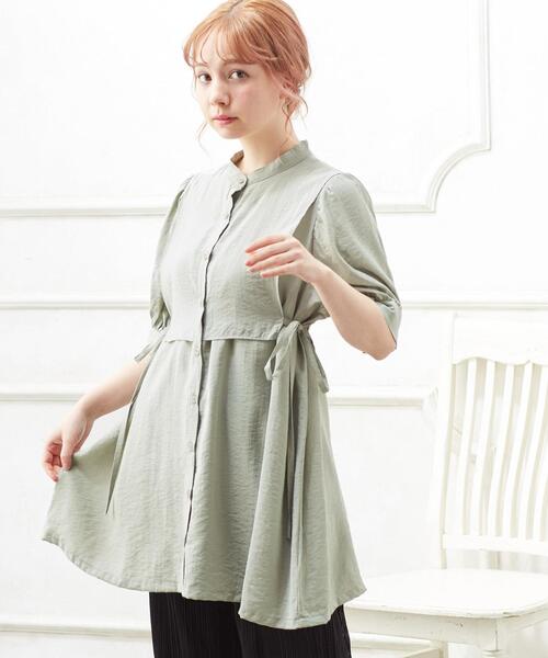 INGNI（イング）の「レイヤード／シャツ（シャツ/ブラウス・レディース・オフホワイト/ライトカーキ/ライトベージュ・M）」の3枚目の写真