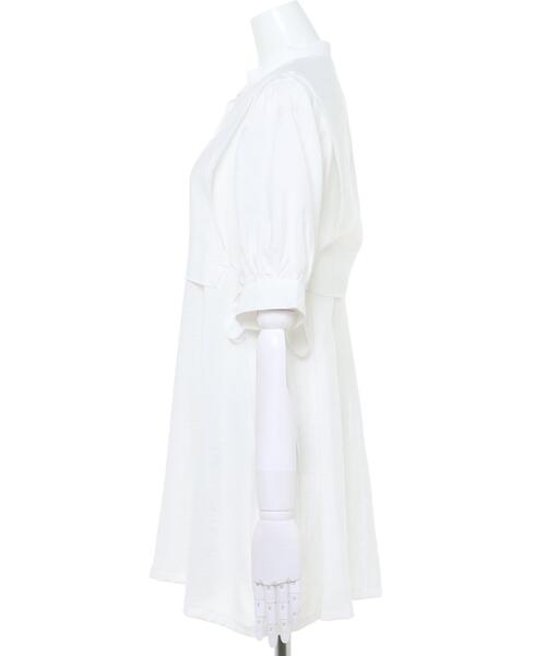 INGNI（イング）の「レイヤード／シャツ（シャツ/ブラウス・レディース・オフホワイト/ライトカーキ/ライトベージュ・M）」の5枚目の写真