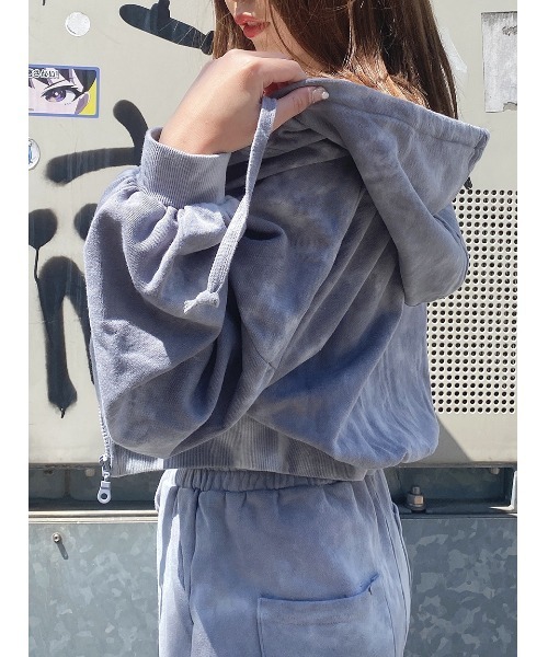 one way（ワンウェイ）の「【oneway Jeans】タイダイジップパーカー（パーカー・レディース・ライトグレー/グレー/ダークブルー/ライトパープル・FREE）」の6枚目の写真