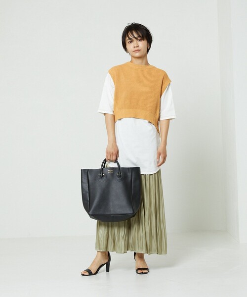 FREAK'S STORE(フリークスストア)の「麻バックオープンニットベストセット(ベスト・レディース・ブラック/オフホワイト/イエロー/グリーン・フリ-)」の5枚目の写真